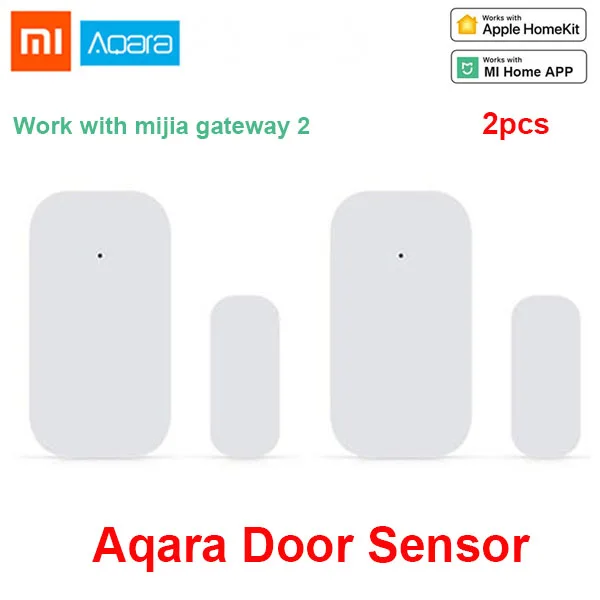 2pcs Aqara door Xiaomi Smart Многофункциональный шлюз 2 WiFi Пульт дистанционного управления центром RGB светильник для дома устройство безопасности Поддержка Aqara - Цвет: 2pcs Aqara door