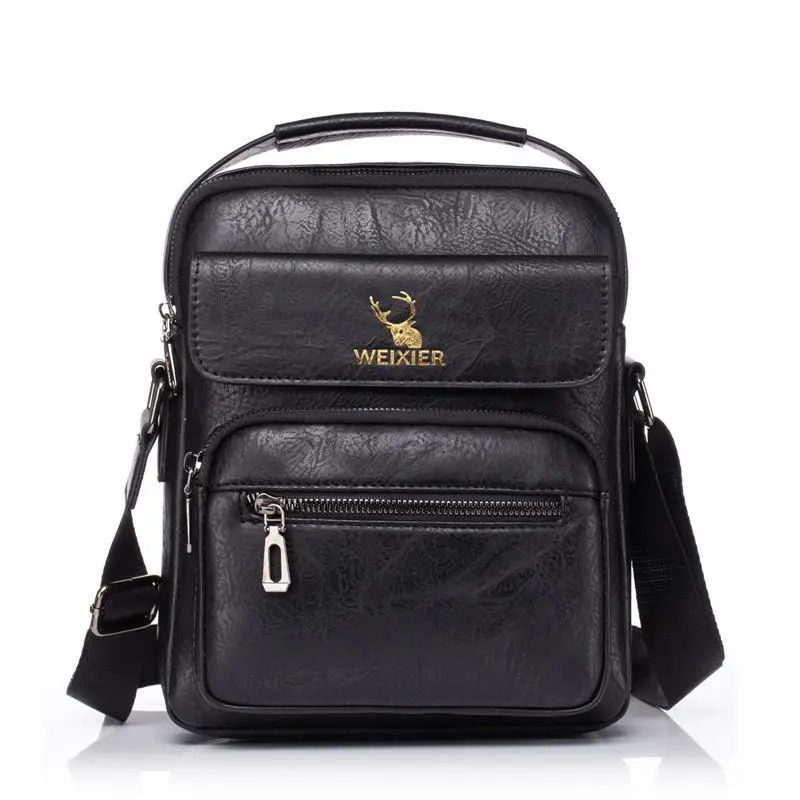 Weysfor Fashion Men Handbag Shoulder Bag Vintage Trends PU Leather Messenger Bag New Stylish Casual Male Crossbody Shoulder Bag