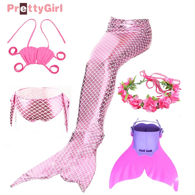 Женский хвост Русалочки с плавниками Моноласты юбка Флиппер для детей бикини