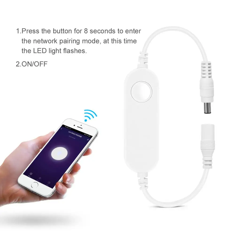 12V Wi Fi светодиодный полосы светильник с Tuya smart life app Управление 1/2/3/4/5 м затемнения