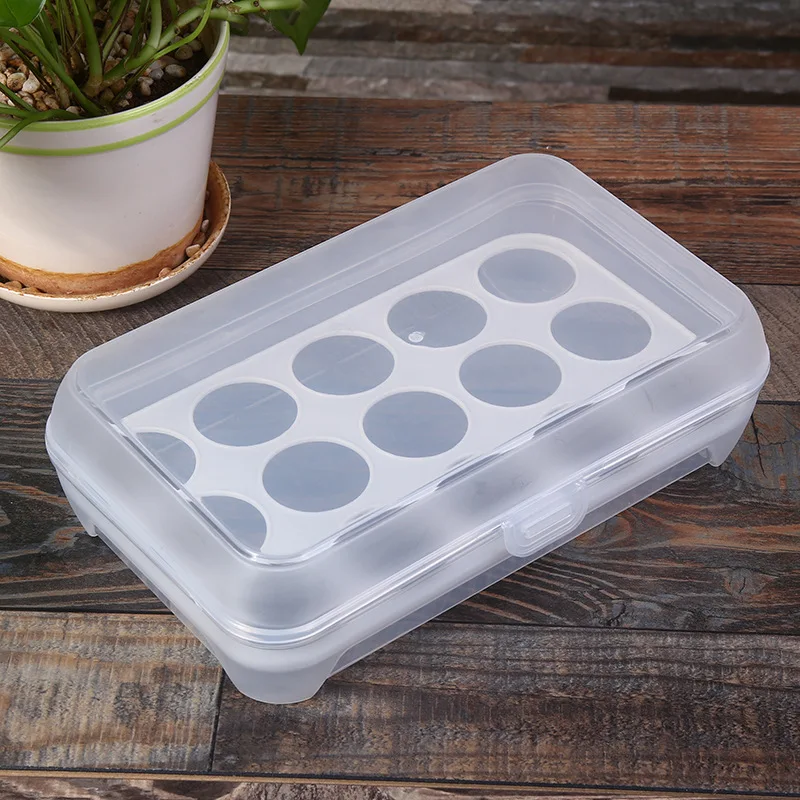 15 Grids Egg Storage Box Eggs Protect Holder Food Container PP Refrigerator Space Saver With Lid Plastic | Дом и сад