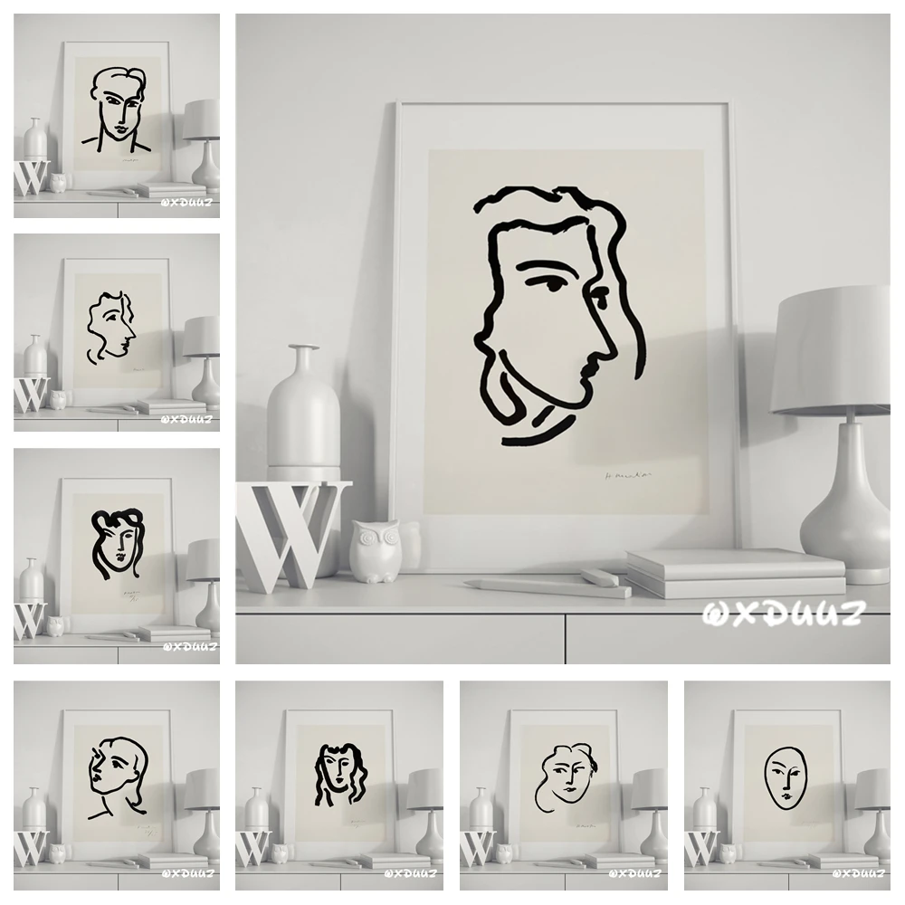 Скандинавский стиль современный дизайн искусство выражение лица абстрактная