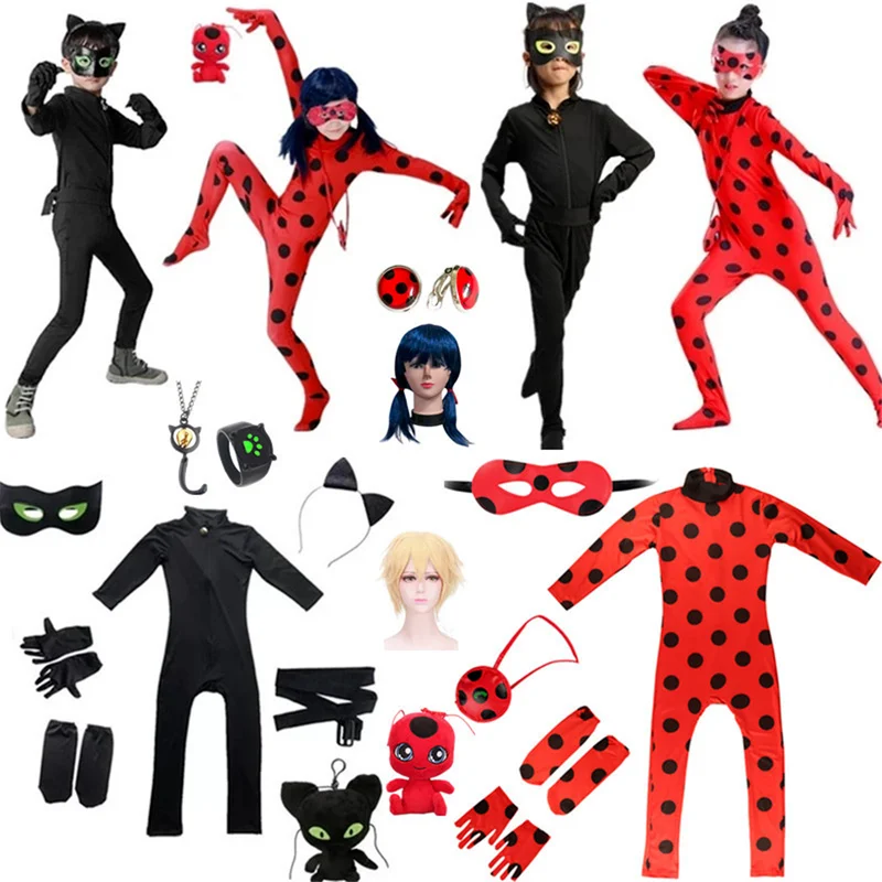 Пасхальный комбинезон для косплея маринетта Черный кот Детский костюм детей