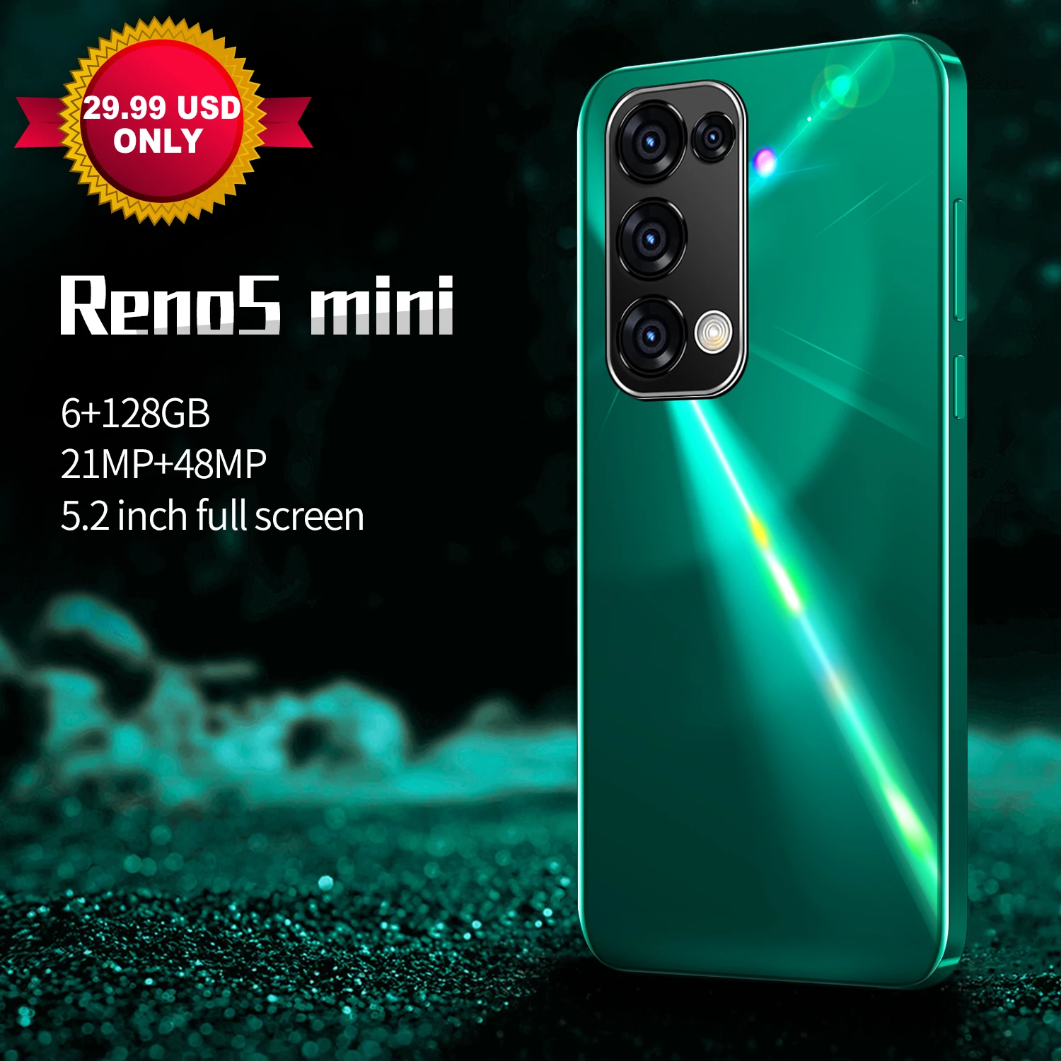 Самый дешевый смартфон на Android Reno 5 Mini 6 + 128 ГБ полный экран 2 дюйма