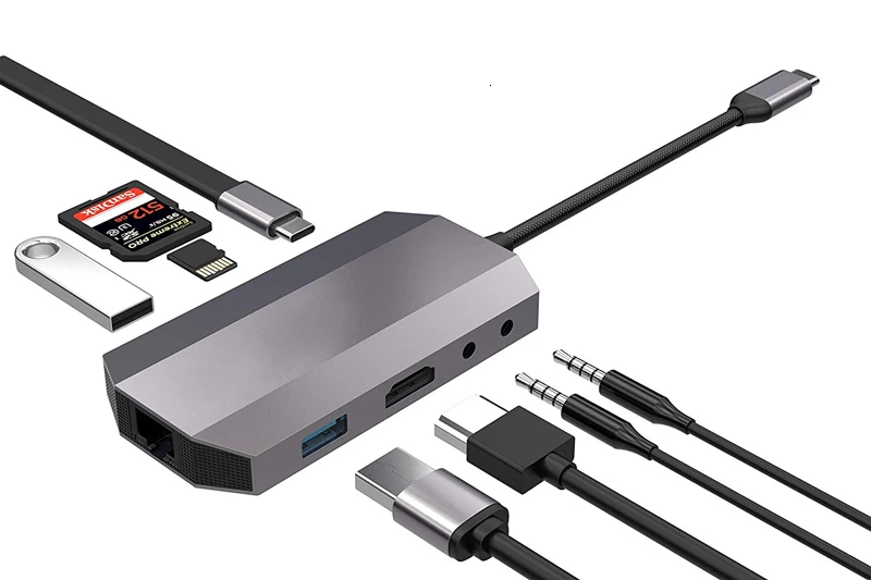 USB C концентратор тип C аудио Dex станция Thunderbolt 3 с HDMI 4K RJ45 1000 Мбит/с USB 3,0 для samsung Note 8 S8 S9 Macbook Pro huawei