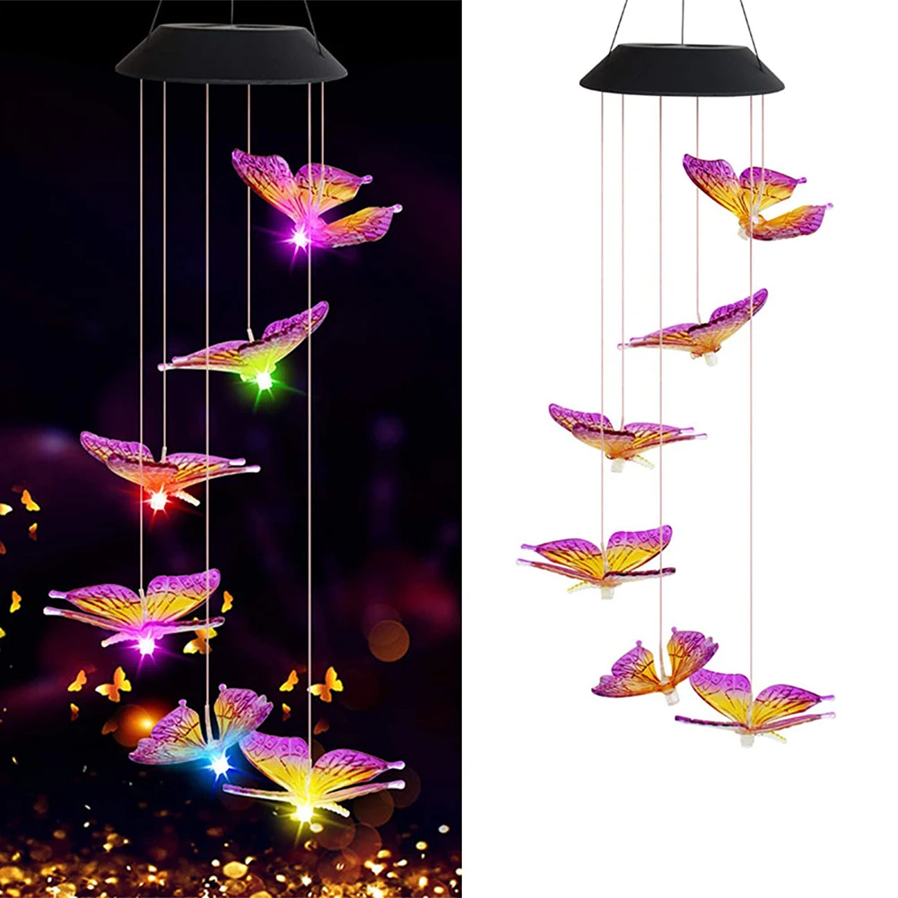 

Wind Chime Lights LED Colorful Waterproof Animal Wind Chimes Solar Mobile Outdoor Light For Patio Yard Garde Garden Decoration