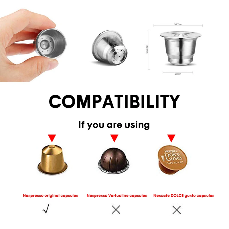 Nespresso многоразовые капсулы нержавеющая сталь кофе inox кафе Перманентный кофе фильтр трамбовки кофейная посуда для машин Nespresso