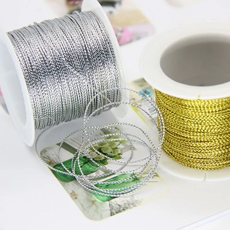20 метров 1 мм веревка Золотой Серебряный Красный шнур нить ремень лента тег линия