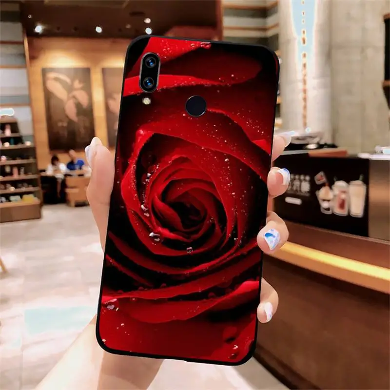 

Rose red love flower painting cover Phone Case For Xiaomi Redmi note 7 8 9 t k30 max3 9 s 10 pro lite