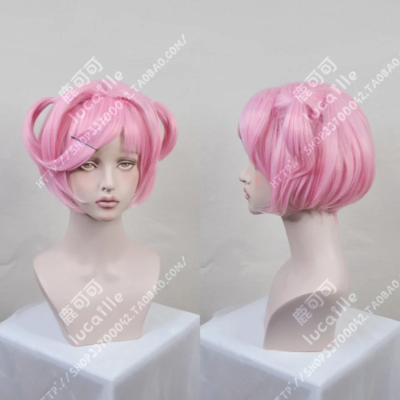 Game DDLC Doki Literature Club Natsuki Pink Short Wig Cosplay Costume Women Heat Resistant Synthetic Hair | Тематическая одежда и