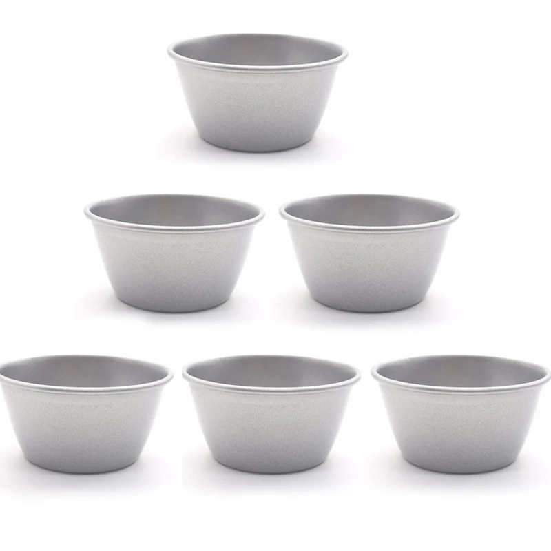 

6-Pack Mini Pie Muffin Cupcake Pans Bakeware - Non-Stick Steamed Pudding Molds - Cake Mold Baking Tools 3.3 Inch Tins