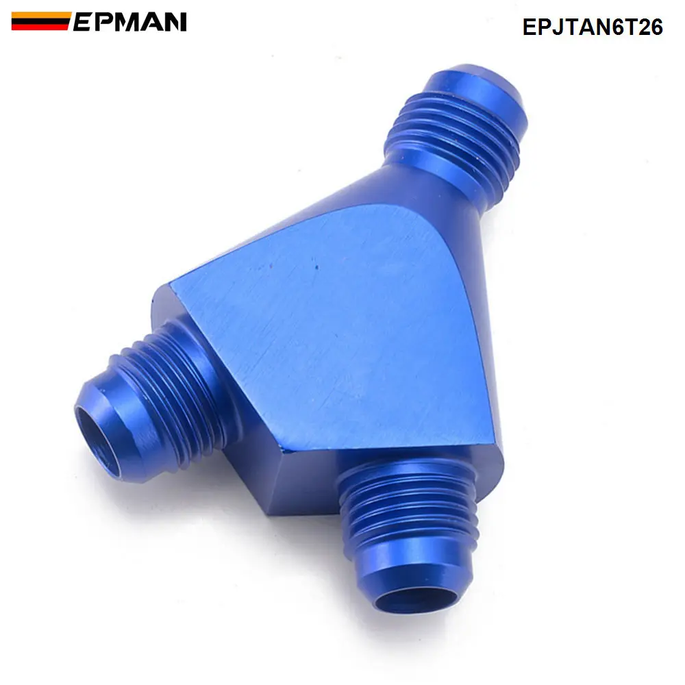 

EPMAN AN6 3-Way Y Adapter Block Coupler Union Fitting Splitter Flare Male Thread Aluminium Alloy EPJTAN6T26