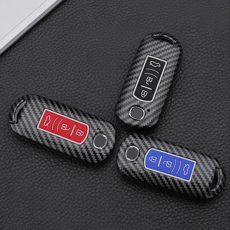 Автомобильный ключ чехол углеродное волокно зерна дистанционный пульт для Mazda 2 3