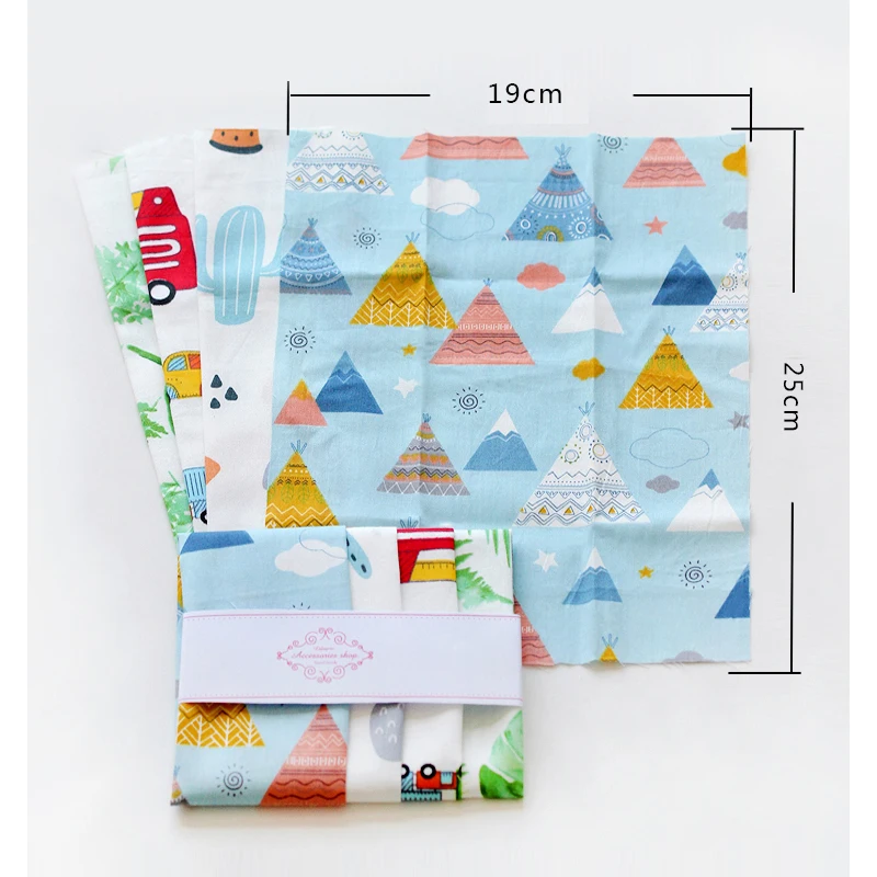 

Dailylike Sewing Quilting Fabrics Printed Cloth Cotton Fabric Quilting Fabric Patchwork Needlework Cartoon fabric 19*25cm 4Pcs