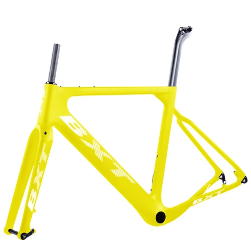 BXT yellow Новинка BXT карбоновая гравия рама для велосипеда aero Road или MTB рама 142x12 мм дисковый тормоз Велокросс карбоновая рама для велосипеда - Цвет: BXT yellow