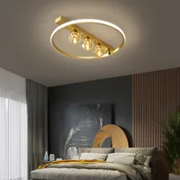 Luxury Led Ceiling Chandelier Lighting with Crystal Shade Modern Crystal Ceiling Light for Living Dining Room Bedroom Hallway