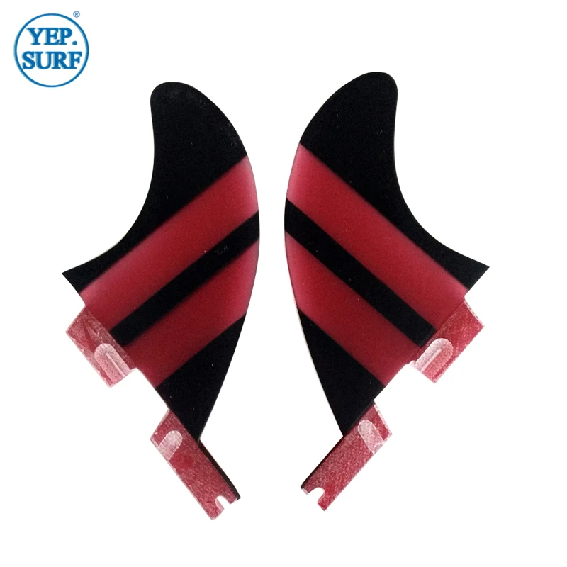 

FCSII GL Surfboard black with Red color Fins Twin fin set FCS 2 Fin Hot Sell FCS II Fin Quilhas