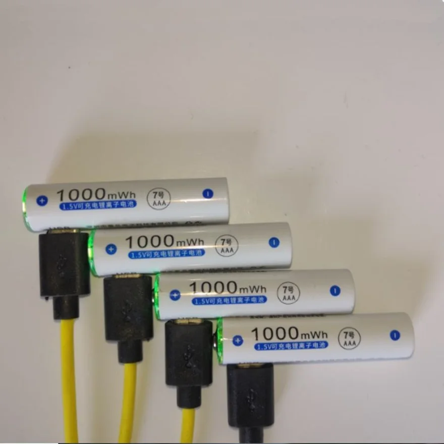 

2 шт., перезаряжаемые литиевые батареи AAA, 1,5 в, МВт/ч