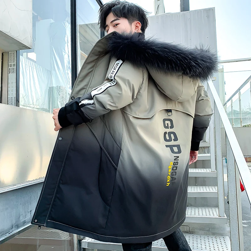 Зимнее пальто для активного отдыха, длинная пухлая куртка для мужчин, худи, утолщенный с подкладкой, верхняя одежда, зимняя куртка выше колена, новинка 2020