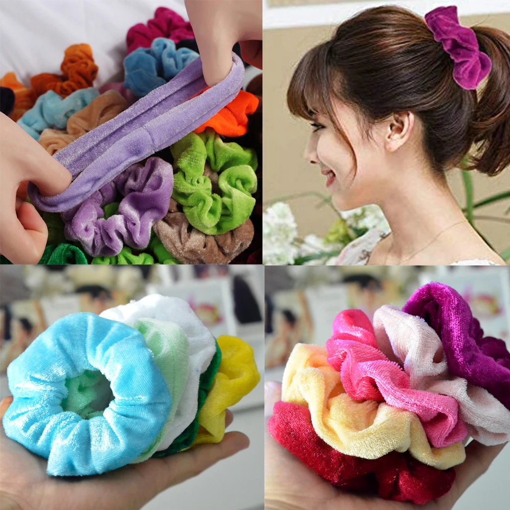 

15/5Pieces Korea Velvet Hair Scrunchies Hair Bands Scrunchy Hair Ties Headwear Ponytail Holder Hair Accessories Women Girls