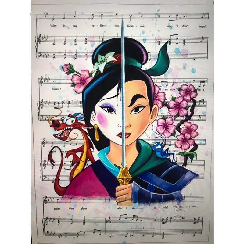 

Мультфильм Мулан принцесса DIY 5D алмазная живопись вышивка крестиком вышивка полный укроп детская Мозаика Декор стены подарок