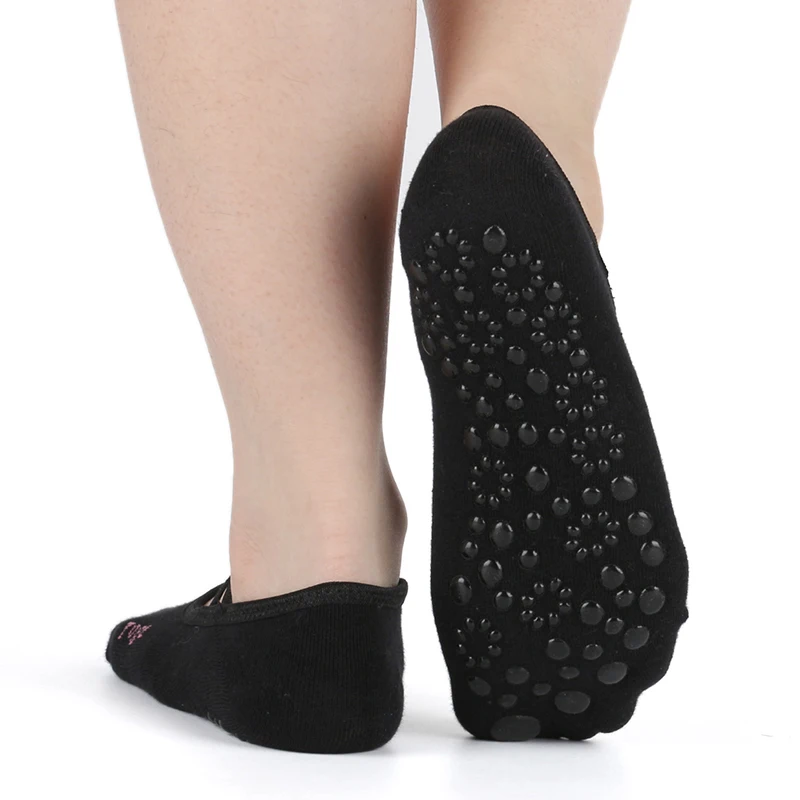 Носки для йоги женщин силиконовые Нескользящие носки в горошек с захватами Барре