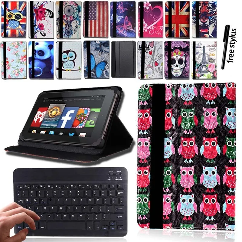 KK&LL для Amazon Fire HD 8(6th/7th/8th Gen, выпуск)-кожаный чехол-книжка для планшета+ bluetooth-клавиатура