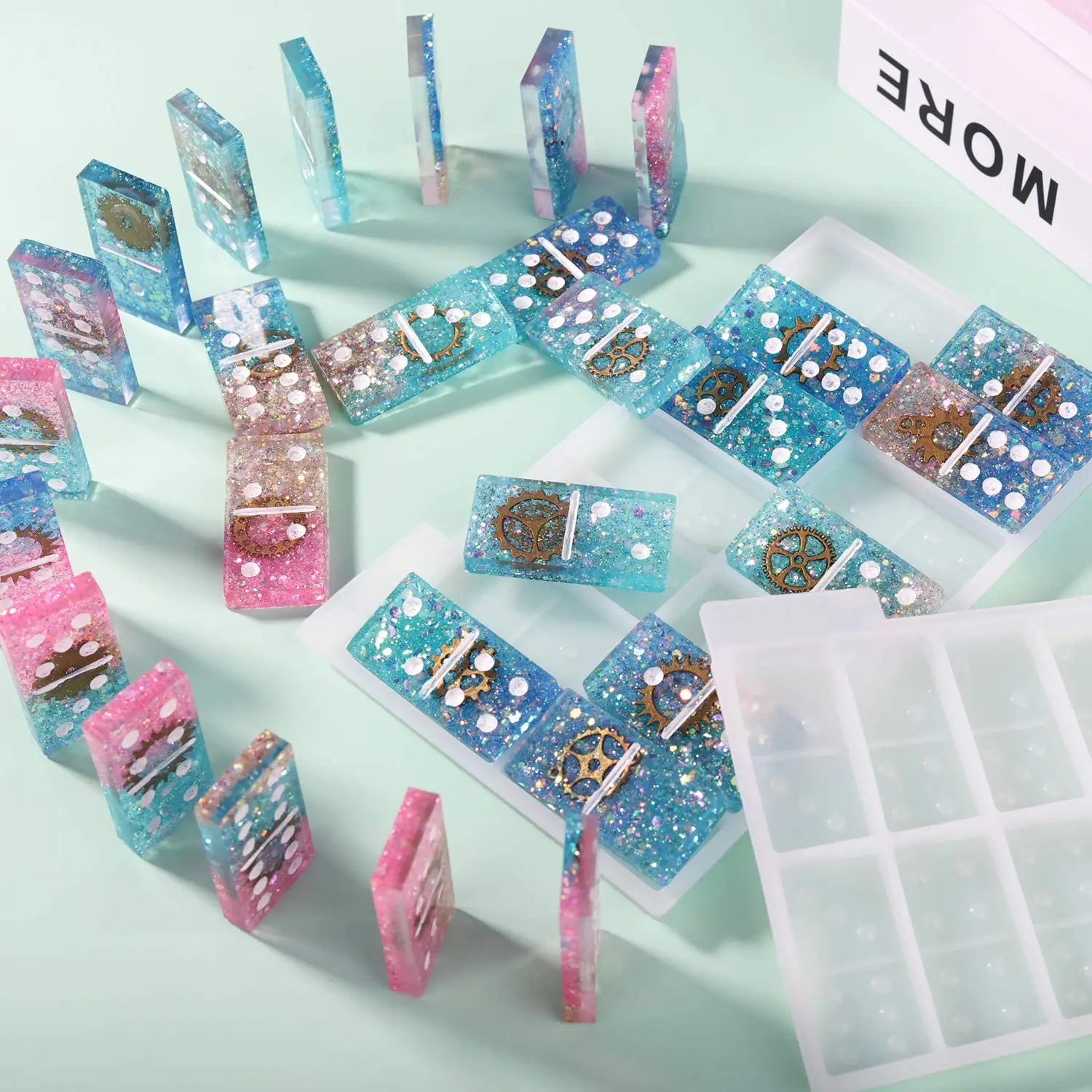 LET'S RESIN Resin Molds Domino Six Epoxy Silicone Game DIY for Personliz |