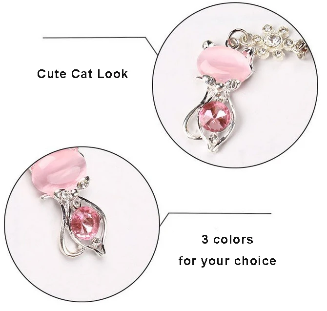 Противопылевая заглушка для наушников со стразами и кошкой Пылезащитная Iphone Samsung