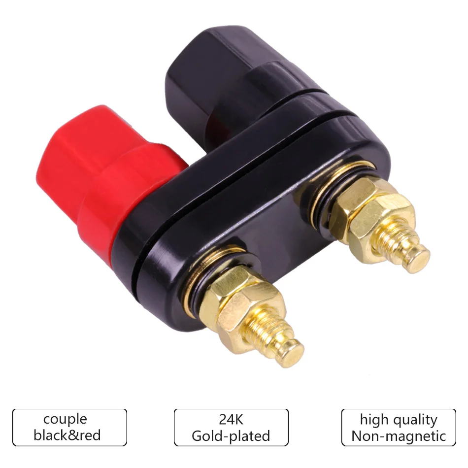 Высокое качество банан Вилки пара терминалы красные черные разъем уселитель для