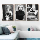 Фотообои Мэрилин актер Монро холст картины плакаты и принты скандинавский стиль Настенная картина гостинаяспальня домашний декор