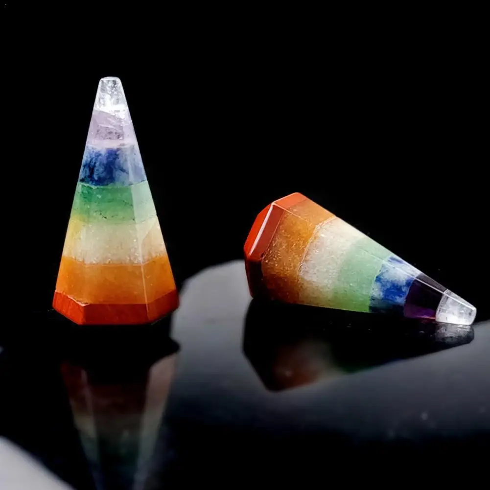 

Красочный семь чакр Пирамида рейки натуральный камень Йога Энергия шарик Исцеление камень энергия руда минерал улучшение медитации способ...