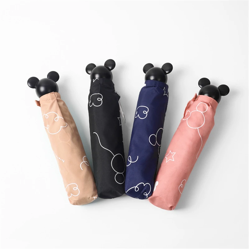 Disney мультфильм милый тройной складной зонт детский ветрозащитный дизайн ребенок