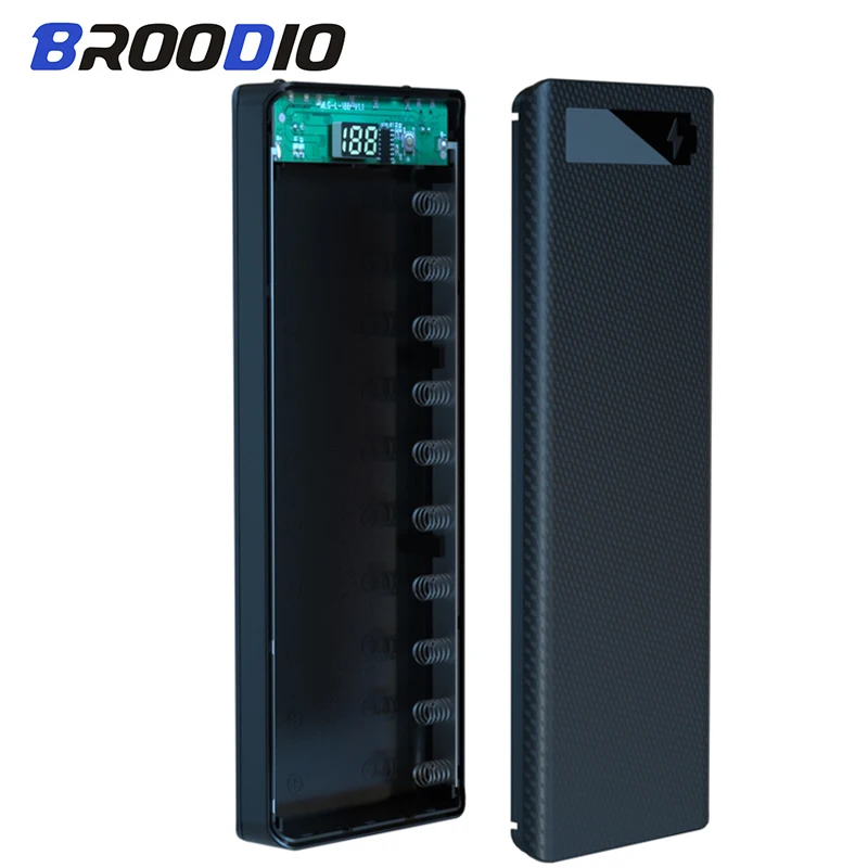 10*18650 чехол для внешнего аккумулятора Dual USB мобильный телефон зарядное устройство