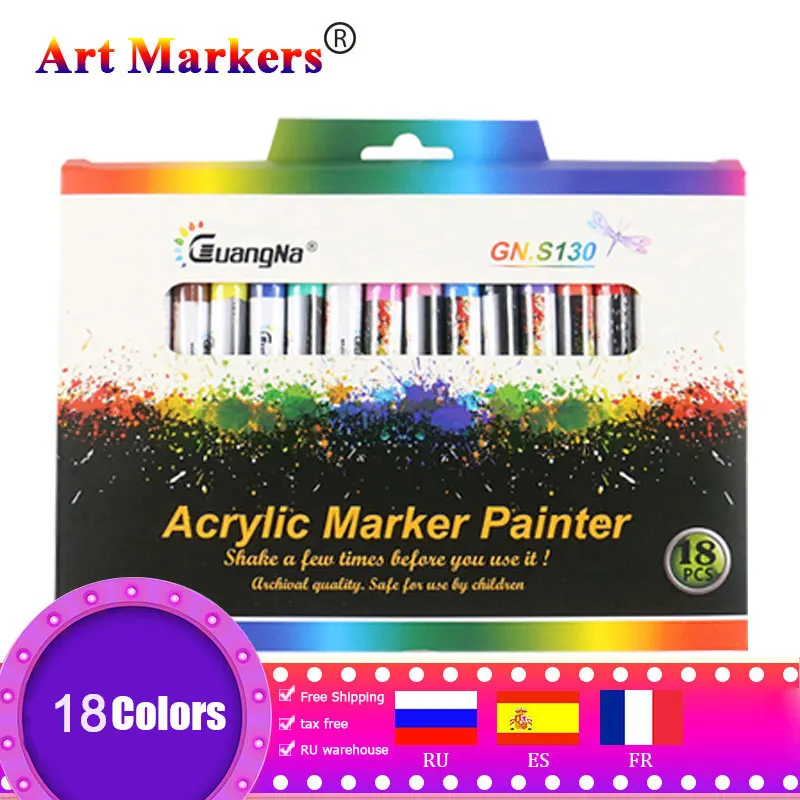 

Набор маркеров для рисования, 12/18/36 цветов, 0,7 мм, для керамики, стекло Rock, фарфора, кружки, дерева, ткани, холста