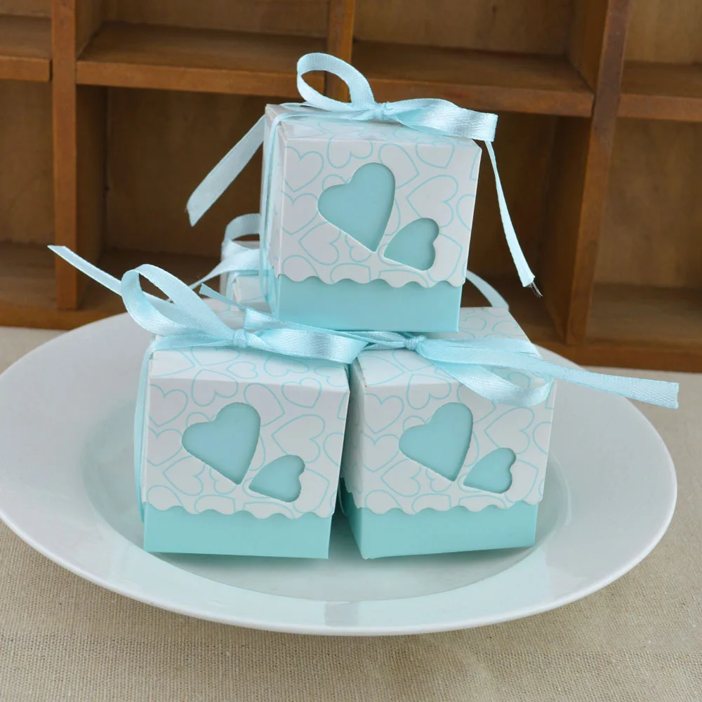 10 шт./лот Подарочная коробка сделай сам с лентой упаковка для свадьбы дня