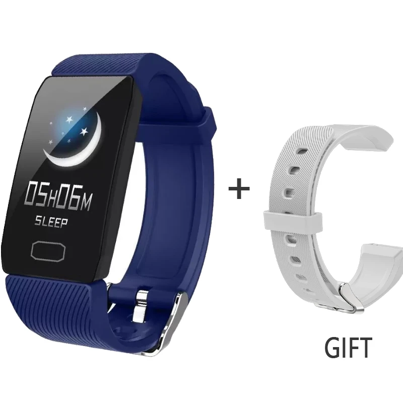 with Grey wristband Смарт-часы для измерения артериального давления для мужчин t Q1 фитнес-Браслет Водонепроницаемый спортивный Cicret браслет для мужчин и женщин трекер активности - Цвет: with Grey wristband