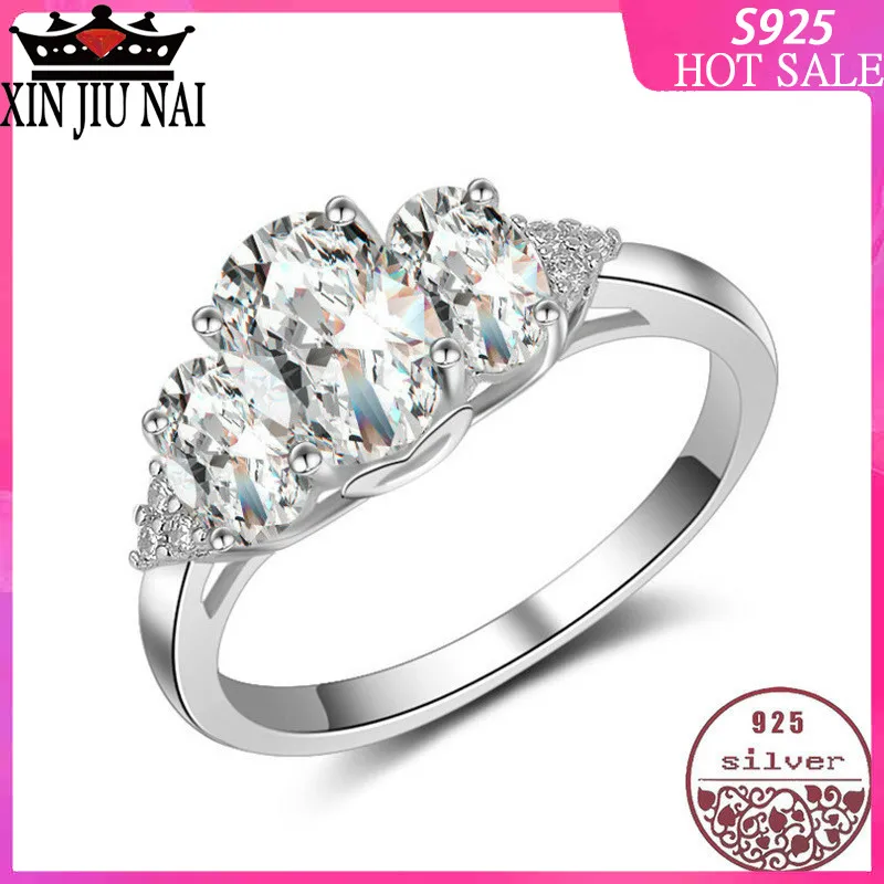 Женское кольцо из серебра 100% пробы с фианитом 3 карата|Кольца| |