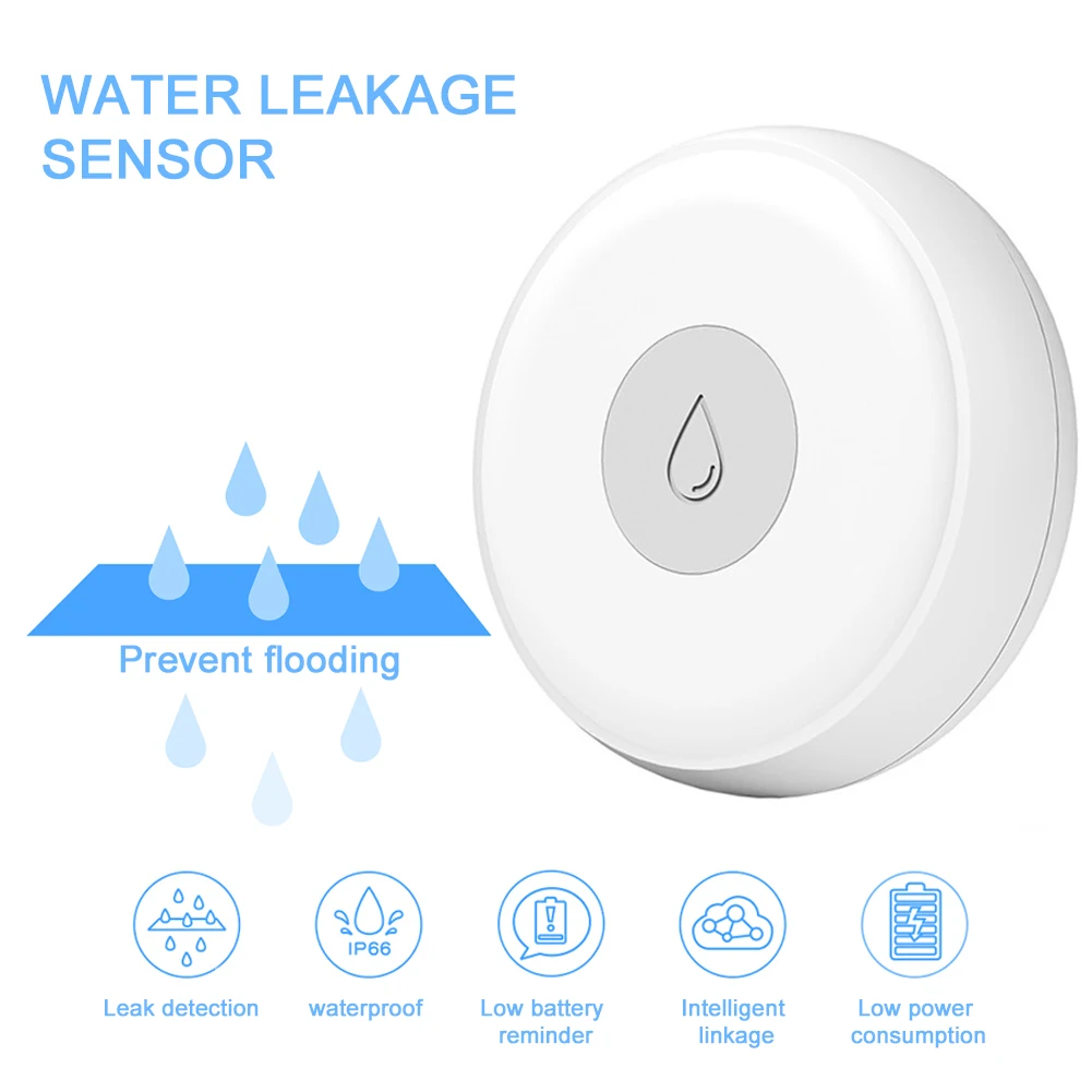 

Water Leakage Sensor Overflow Protection Accessories Waterproof Wireless Home Immersion Monitoring APP Alarm Flood Detector Tank