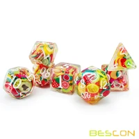 bescon fruit polyhedral dice set novelty rpg dice set of 7