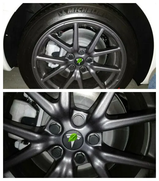 Для Tesla модель 3 X S Серебристые+ черные колпачки для центра колеса Серебристые колпачки для центра колеса из нержавеющей стали Крышка Ступицы логотип значок 4 фото