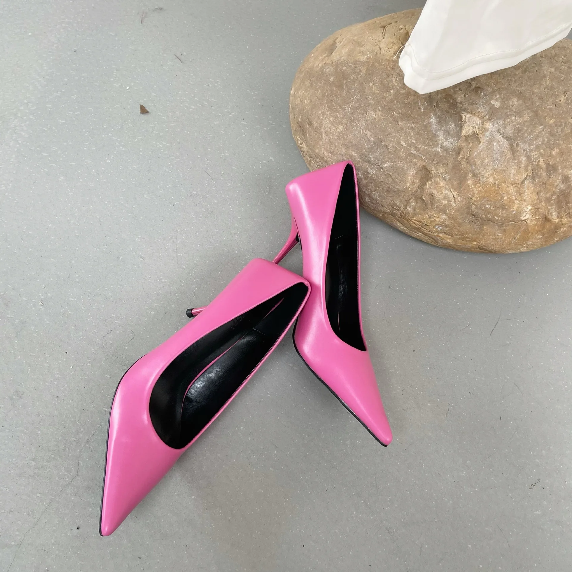 

2021 Platform Heels Dress Shoes Woman Office Ladies Branded Pumps Pointed Wedge Footwear Sexy Sandals Slip On Latest Lace-Up Wor