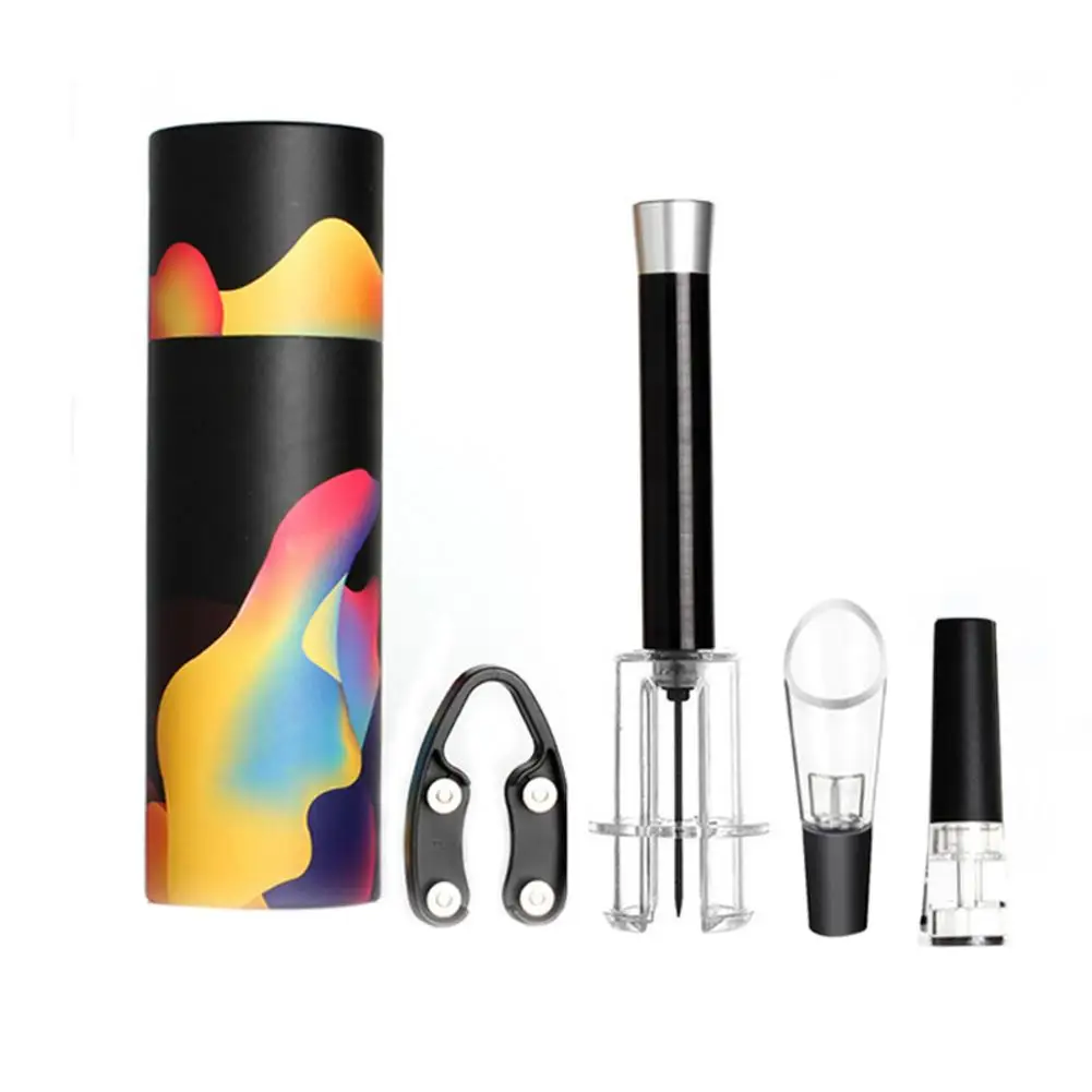 

Wine Bottle Opener Set Stainless Steel Pin Needle Pneumatic Four-piece Corkscrew Stable And Durable Household Kitchen Accessorie