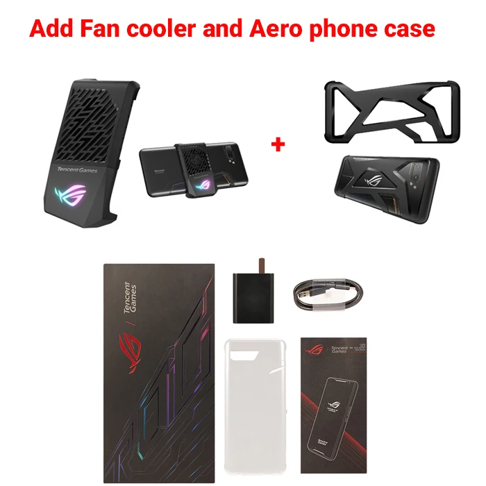 Cooler N Aero case Global Firmwar Asus ROG Phone 2 8 Гб 128 ГБ игровой телефон ROG Phone II ZS660KL 6,59 дюймов 8 Гб 128 ГБ Snapdragon 855+ 6000 мАч мобильный телефон - Цвет: Cooler N Aero case