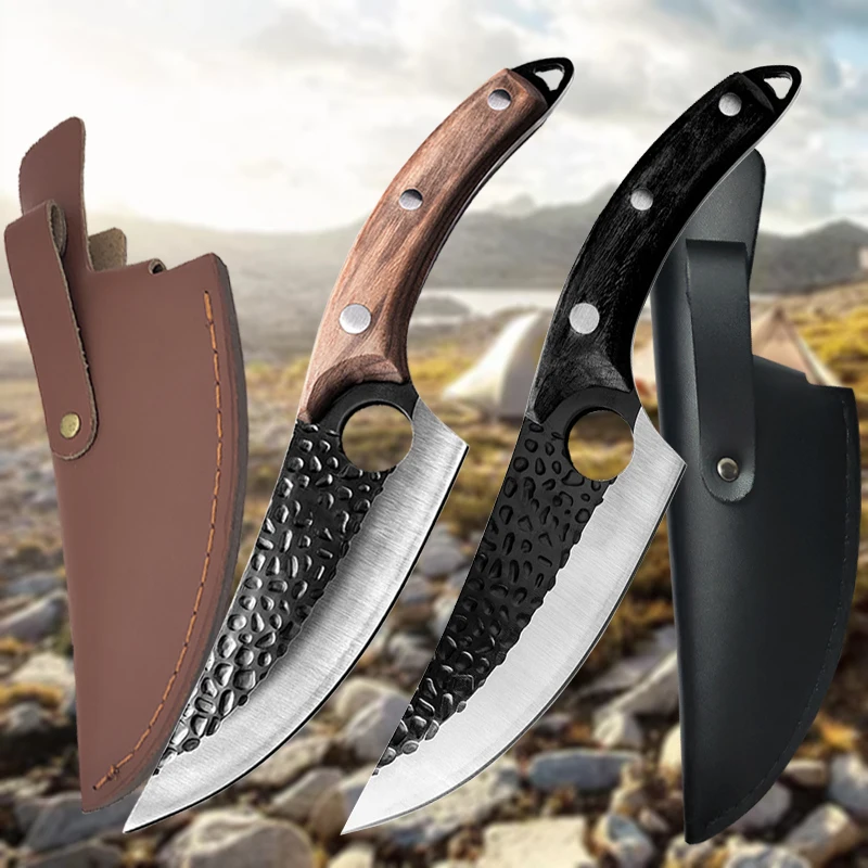 

Stainless Steel Kitchen Boning Knife Handmade Fishing Knife Meat Cleaver Outdoor Cooking Cutter Butcher knife Cutter