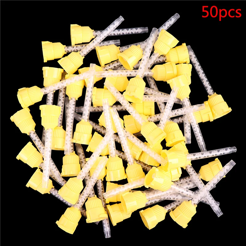 

50pcs 1:1 Dental Materials Dentistry Silicone Rubber Gun Conveying Mixing Head 3.5 mm Disposable Silicone Rubber Mixing Head