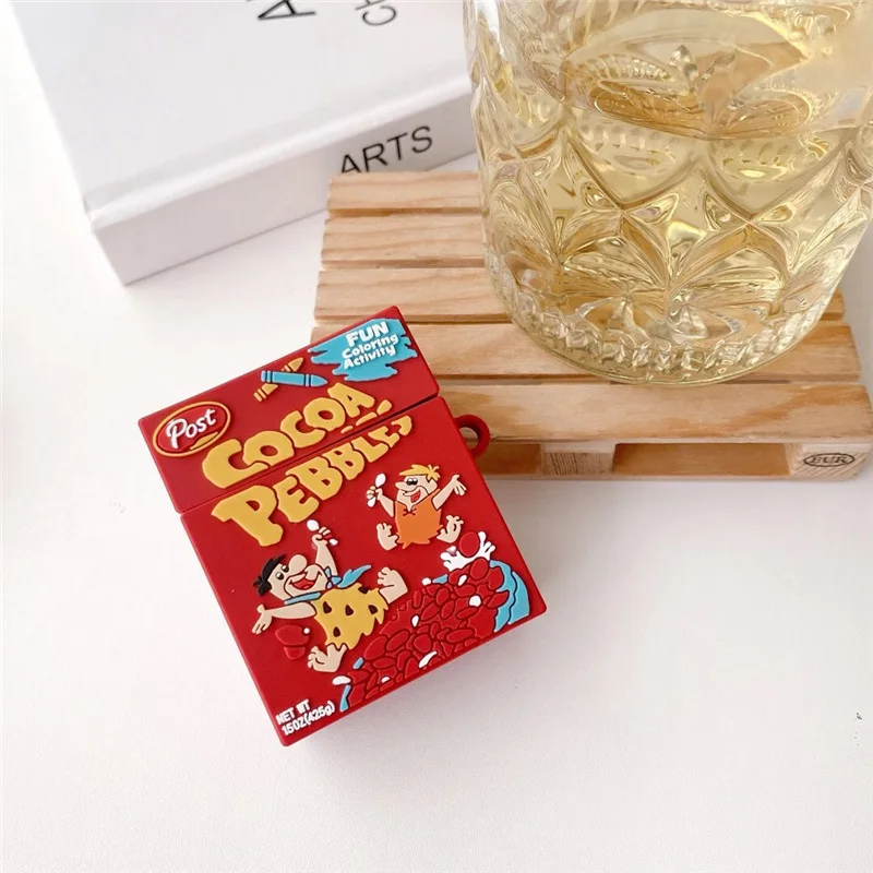 

For AirPod 1 2 pro Case Cute Cartoon Cereal Food Soft Silicone Earphone Cover For Apple Airpods Case Funda Funda Capa MNL