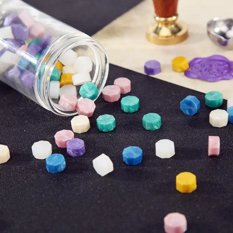 Sealing Wax Pills Grain 100Pcs Retro Octagon Granules Stamping Envelopes Customs Fire Painting for Valentine Presents | Дом и сад