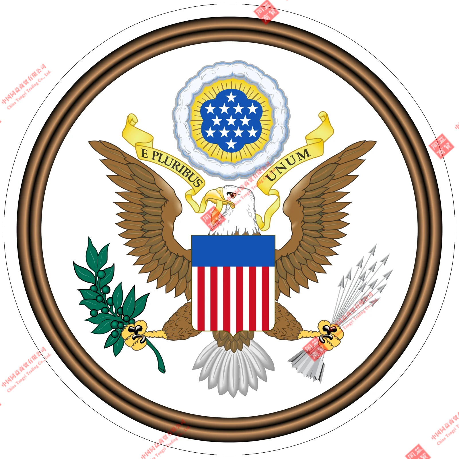 

Американская наклейка с большой печатью E Pluribus Unum, наклейка на бампер из США, наклейка на автомобиль, украшение для ноутбука