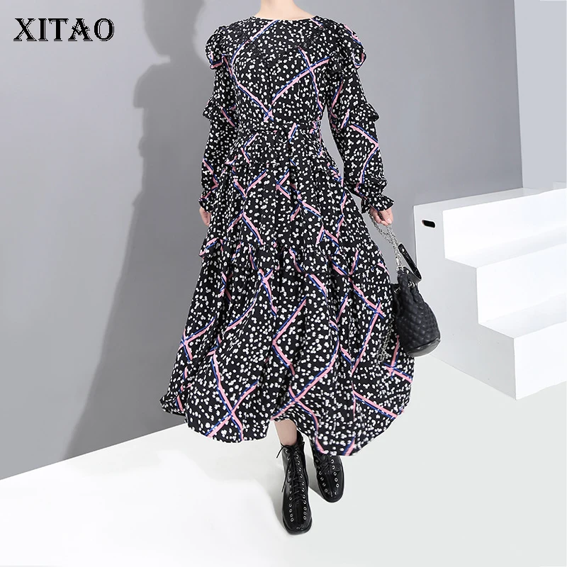 XITAO Винтажные Платья с цветочным рисунком модное элегантное платье в стиле